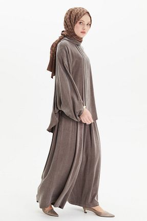 ست بالاتنه و پائین تنه حجاب قهوه ای زنانه رگولار Setrms - کد 939869175