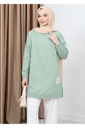 تونیک حجاب فیروزه ای زنانه پلی استر FABİMOD - کد 801447298