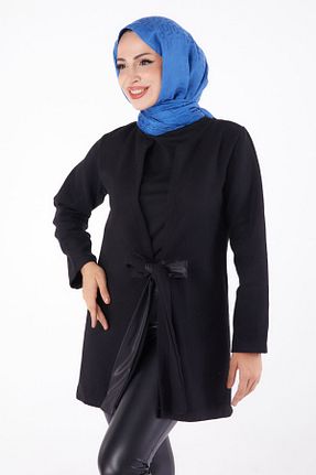 پالتو پشمی مشکی زنانه رگولار TOFİSA - کد 869607564