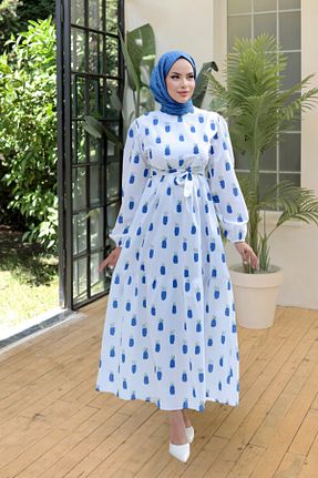 لباس حجاب آبی زنانه A-line TOFİSA - کد 883900634