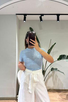 بلوز آبی زنانه Saç Örgü Güneş - کد 939940896