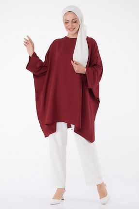 تونیک زرشکی زنانه بافتنی TOFİSA - کد 845108940