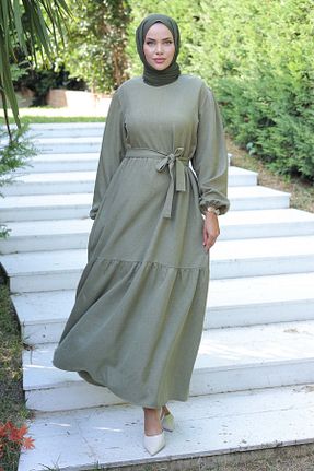 لباس حجاب خاکی زنانه A-line TOFİSA - کد 892639762
