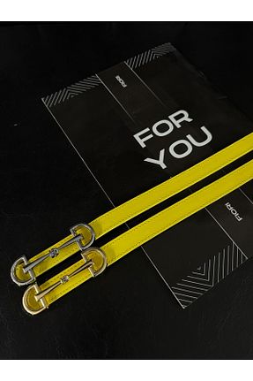 کمربند زرد زنانه چرم مصنوعی Fiori - کد 939946222