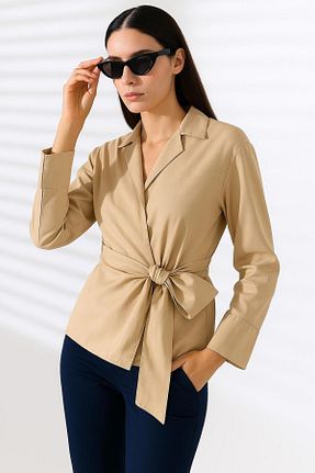 پیراهن بژ زنانه رگولار ribana - کد 939961629