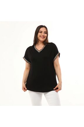 بلوز سایز بزرگ مشکی زنانه سایز بزرگ Esina - کد 939966935