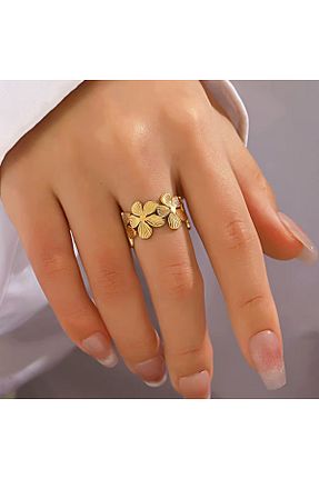 انگشتر استیل (فولاد) زرد زنانه استیل ضد زنگ Siya Silver - کد 939968581