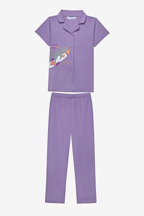 ست لباس راحتی بنفش بچه گانه Animal Penti - کد 894790201