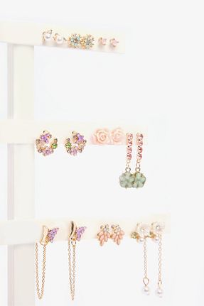 گوشواره جواهر طلائی منجق Penti - کد 917250455