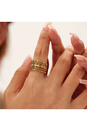 انگشتر استیل (فولاد) زرد زنانه استیل ضد زنگ Siya Silver - کد 939980751