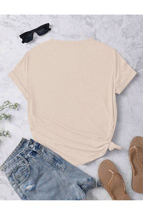تیشرت بژ زنانه Relaxed caddekombin - کد 939984137