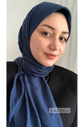 روسری سرمه ای پنبه پلی استر Cazibeli - کد 922596303