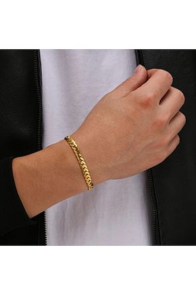دستبند استیل (فولاد) زرد زنانه استیل (فولاد) Tasarım - کد 940072407