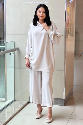 ست بالاتنه و پائین تنه طوسی زنانه بافتنی Ghisa - کد 927345789