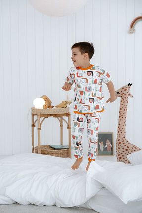 ست لباس راحتی سفید بچه گانه طرح حیوانات Luna Kids Collection - کد 940073478