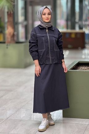 ست بالاتنه و پائین تنه طوسی زنانه بافتنی Nuss - کد 871139062