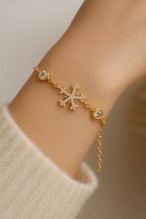 دستبند جواهر طلائی زنانه زیرکن Arzu Butik - کد 849617988