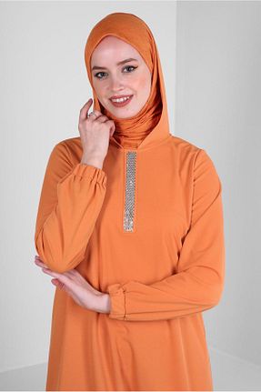 روسری نارنجی پلی استر Alvina - کد 810186731
