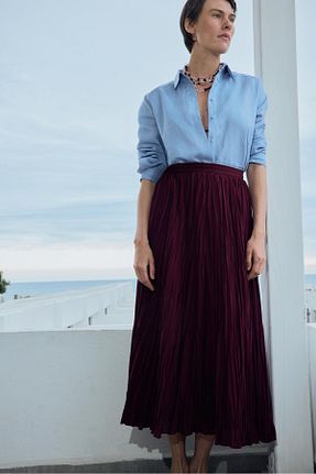 دامن زرشکی زنانه بافتنی Suud Collection - کد 935486139