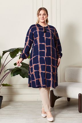 تونیک حجاب سرمه ای زنانه ویسکون Ferace - کد 859160857