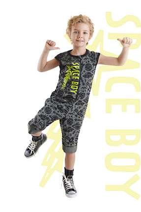 سرهمی طوسی بچه گانه بند دار Denokids - کد 805732727