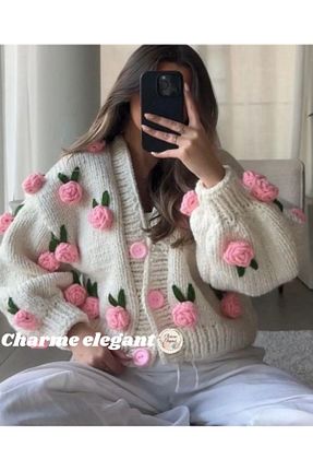 رویه صورتی زنانه اکریلیک El örgüsü - کد 878863798