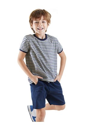ست بالاتنه و پائین تنه طوسی بچه گانه بافت Denokids - کد 898689706