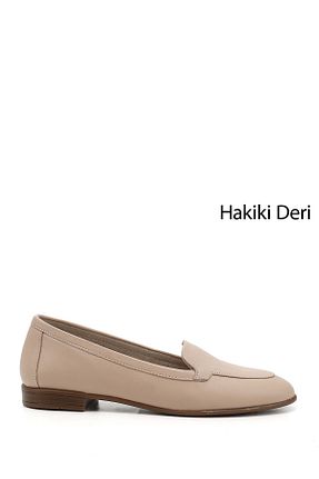 بابت بژ زنانه چرم خالص GÖNDERİ(R) - کد 93689481