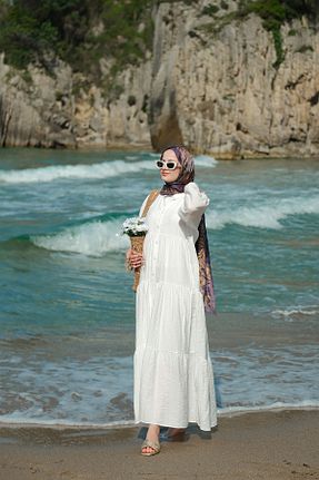 لباس سفید زنانه بافتنی LOCCO - کد 940107309
