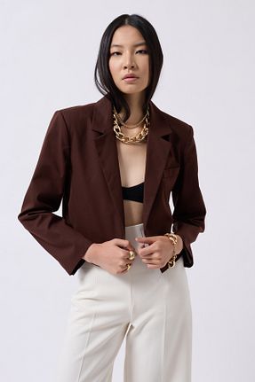 کت قهوه ای زنانه کراپ Black Fashion - کد 940058581