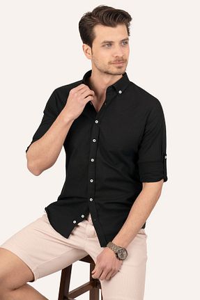 پیراهن مشکی مردانه اسلیم فیت Etikmen - کد 269483031