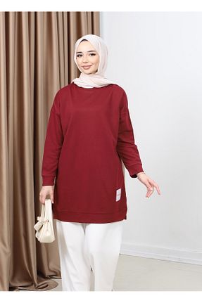 تونیک حجاب زرشکی زنانه پنبه ای Miyalon - کد 940137164
