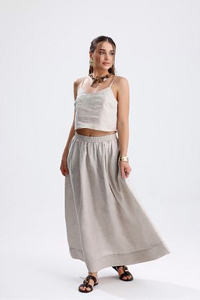 ست بالاتنه و پائین تنه بژ زنانه بافتنی COLLECTİON - کد 940111583