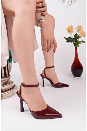 کفش پاشنه بلند کلاسیک زرشکی زنانه چرم مصنوعی pasyone - کد 940098833