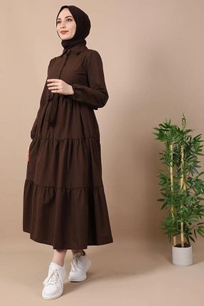 لباس حجاب قهوه ای زنانه رگولار Genel Markalar - کد 230407085