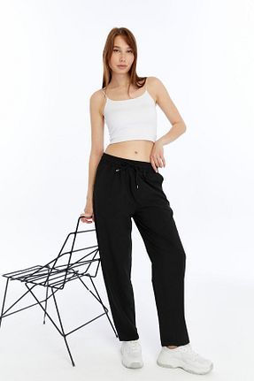 شلوار کرمگن مشکی زنانه Relaxed OXVİN - کد 940089581