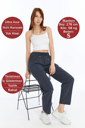 شلوار کرمگن آبی زنانه Relaxed OXVİN - کد 940089603