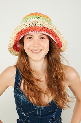 کلاه بژ زنانه حصیر Axesoire - کد 811958063