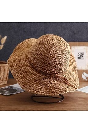 کلاه قهوه ای زنانه حصیر Axesoire - کد 835637384