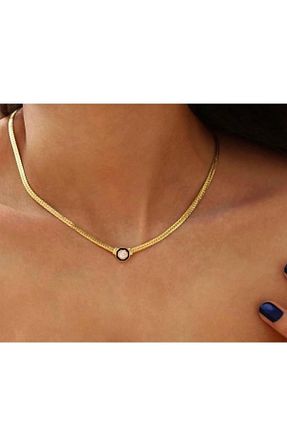 گردنبند جواهر طلائی زنانه روکش طلا gaila design - کد 834855173
