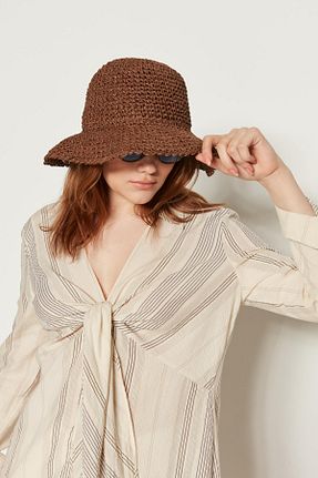 کلاه قهوه ای زنانه حصیر Axesoire - کد 674480962