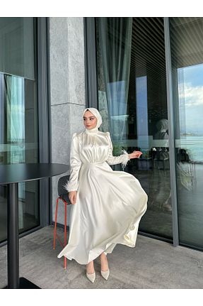 لباس فارغ التحصیلی حجاب نباتی یقه ایستاده Butik - کد 940144160