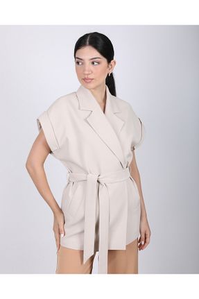 جلیقه بژ زنانه اورسایز DEQ FASHION - کد 938550990