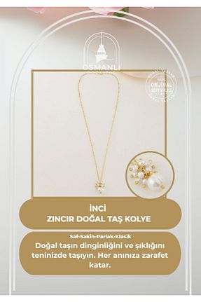 گردنبند جواهر طلائی زنانه سنگ OSMANLI DOĞAL TAŞ - کد 661766226