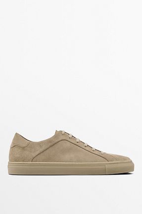 کفش اسنیکر بژ مردانه بند دار Massimo Dutti - کد 940193861