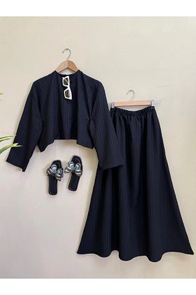ست بالاتنه و پائین تنه مشکی زنانه بافتنی ENDAMIM - کد 940202700