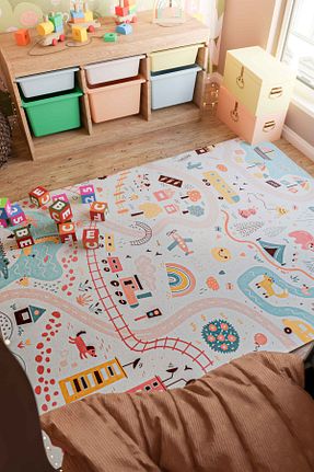 فرش بچه گانه صورتی ویسکون Serente Home - کد 940193485