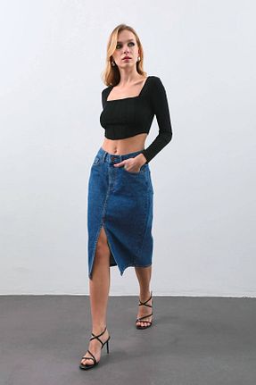 دامن آبی زنانه جین BANNY JEANS - کد 771489574