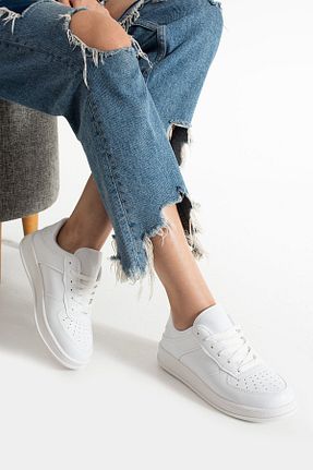 کفش اسنیکر سفید زنانه بند دار AlbiShoes - کد 938759320