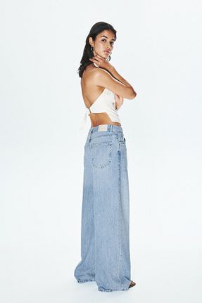 شلوار جین آبی زنانه پاچه زیپ دار Pull & Bear - کد 937233488